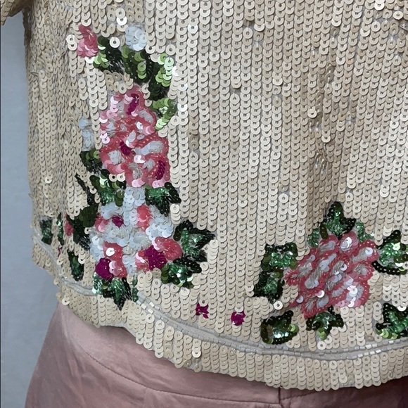 BHLDN Pallavi Mohan- Sequin Tahlia Blush Top - Picture 4 of 6